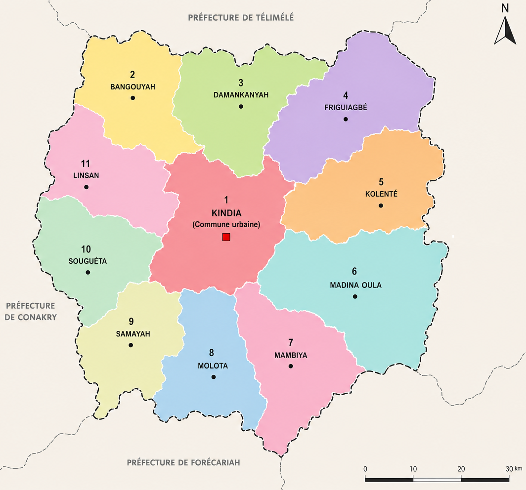 Carte Administrative de Kindia